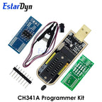 CH341 CH341A/CH341B Programmer 1.8V/3.3V/5V USB EEPROM Flash BIOS Burner for 24CXX/25CXX/93CXX with SOIC8 Test Clip & Adapter