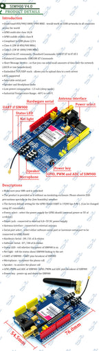 SIM900A / SIM900 V4.0 GPRS/GSM Shield Development Board Quad-Band Module For Arduino Compatible