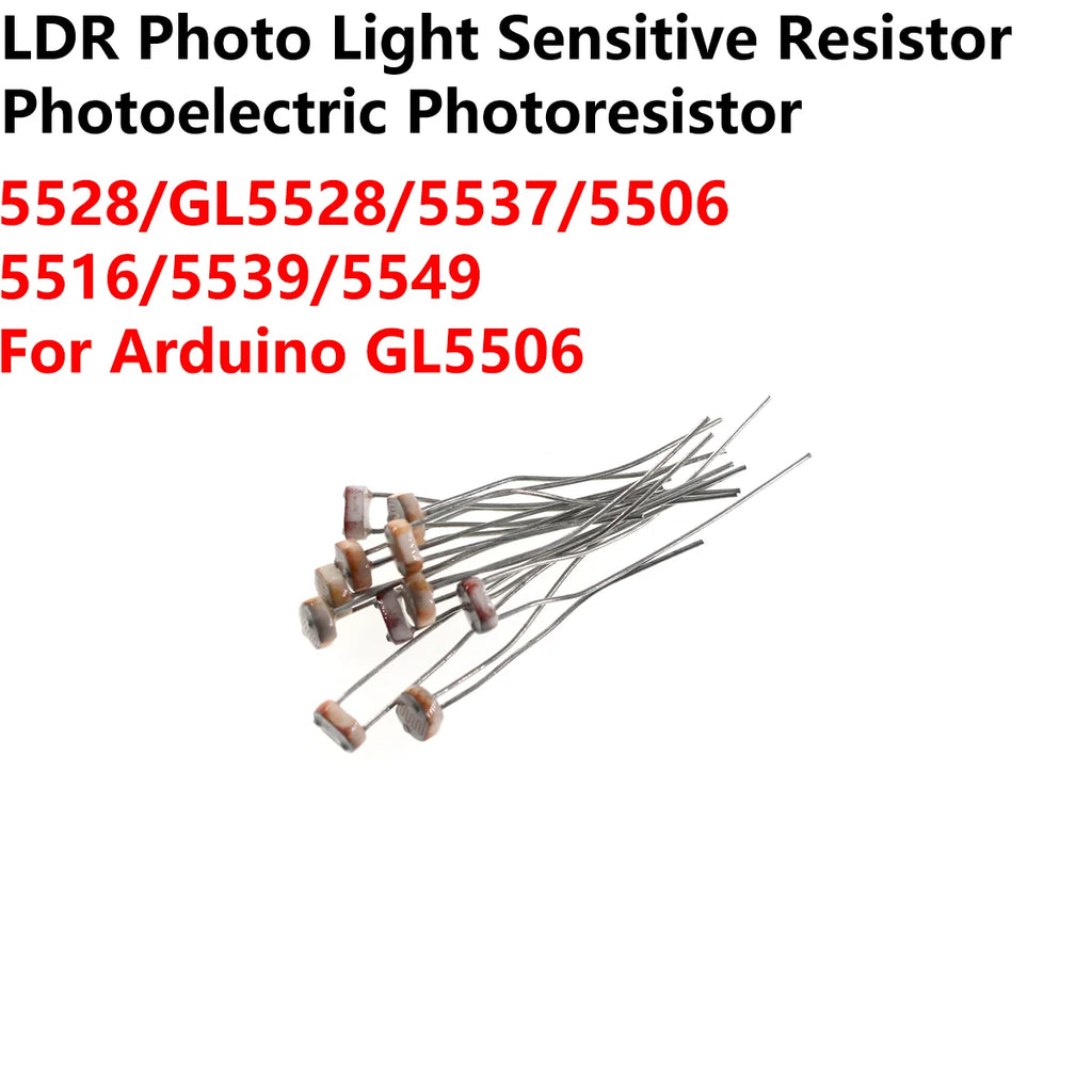 50pcs LDR Photo Light Sensitive Resistor Photoelectric Photoresistor  5528 GL5528 5537 5506 5516 5539 5549 For Arduino GL5506
