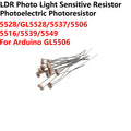 50pcs LDR Photo Light Sensitive Resistor Photoelectric Photoresistor  5528 GL5528 5537 5506 5516 5539 5549 For Arduino GL5506
