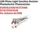 50pcs LDR Photo Light Sensitive Resistor Photoelectric Photoresistor  5528 GL5528 5537 5506 5516 5539 5549 For Arduino GL5506