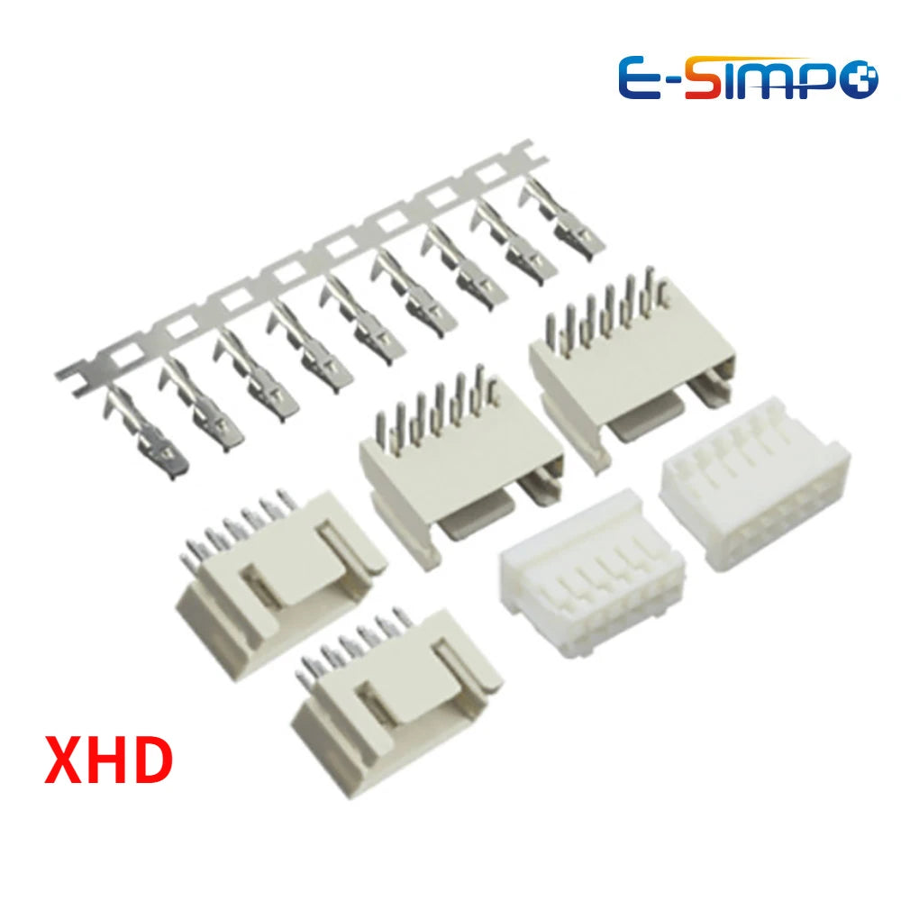 10Sets XHD2.54mm Connector Double Row 4P 6P 8P 10P 12P 16P 20P Replace HRS DF1B Straight/Right Angle Pin Socket+Housing+Terminal