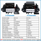 LCTC Solid State Relay Module 2 Or 4 Channels Relay DC TO AC DC TO DC 5A Common Positive Common Negative SSR DIN Mounted Relay