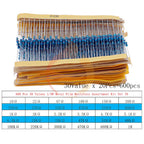 1/8W 1/4W 1/2W 1W 2W 3W 5W Metal Film Resistors Assortment Kit Set 1% Electronic Components Resistor Package