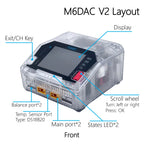 ToolkitRC M6DAC V2 TRN Charger 2CH AC200W Transparent Color DC800W IPS Model Toy Car Lithium Battery Charging 1S 2-6S LiPo LiHv