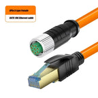 Waterproof M12 to RJ45 Network Line ip67 CAT7/CAT6A RJ45 to 4Pin 8Pin A/D/X Type Encoded Connector Cable Double Shielded Wire