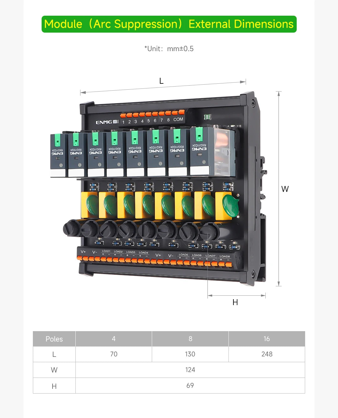 ENMG Relay Module 220VAC 2/4/8/16 Channel SPDT DPDT PLC Signal Amplifier Board Industrial Control Switch