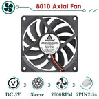 Gdstime 80mm Fan DC 5V 12V 24V 80x80x10MM Brushless Cooling Fan 8010 Double Ball Cooler 8CM Axial Fan for PC Case CPU Cooling