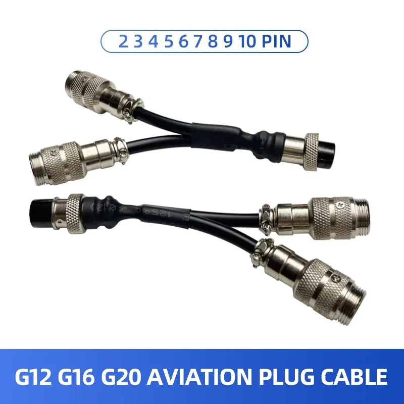 GX16 1 to 2 Aviation Plug Wire Splitter Industrial Welding M16 Y-type Male to Female Extension Line GX16 2 3 4 5 6 Pin Connector