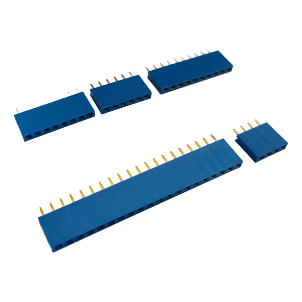 10PCS Colourful Single Row Female 2.54MM Spacing Pin Socket Female Header Connector 2P 3P 4P 5P 6P 8P 10P 14P 16P 20P 40P