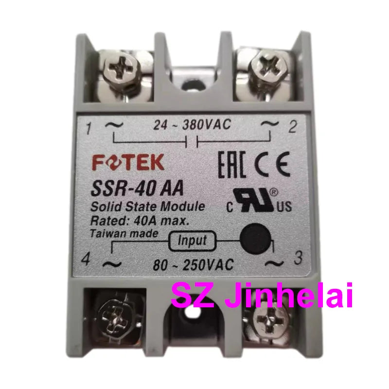 Authentic Original FOTEK Single phase Solid State Relays SSR-10AA 25AA 40AA 50AA 75AA 05DD 10DD 25DD 50DD 75DD -H