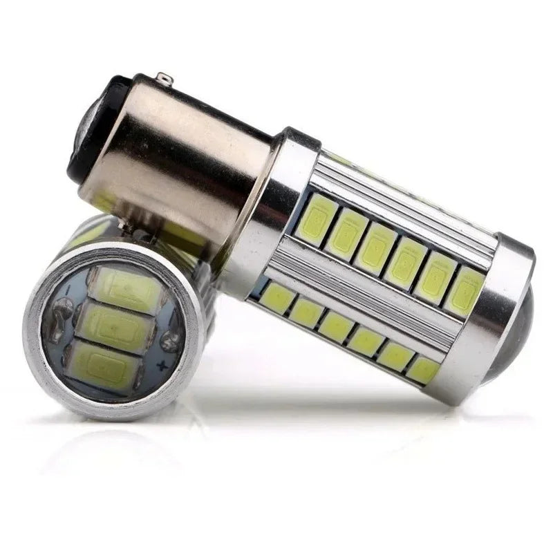2x 1156 LED Bulbs BA15S BAY15D, 33SMD 5630/5730 P21W PY21W P21/5W 12V for Signal & Reverse Lights