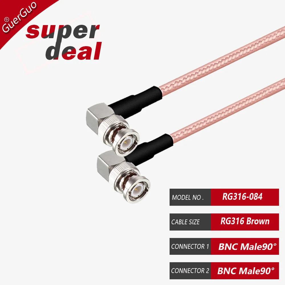 BNC Male to BNC Male BNC Female Adapter RF Coaxial RG316 Cable 50 Ohm for Video Camera System BNC Coax Extension Pigtail Cord