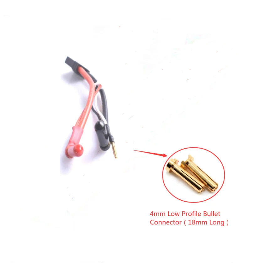 Hardcase Lipo Harness 2S JST XH Balance XT60 Tamiya Deans EC3 EC5HXT TrX Plug to 90 Degree 4.0/5.0mm Bullet Connector with Cover