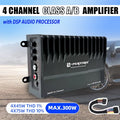 MAX.300W 4-Channel A/B Class DSP Car Amplifier, RMS.4 X 75W In-Car DSP Digital Audio Processor, Improved Sound Quality