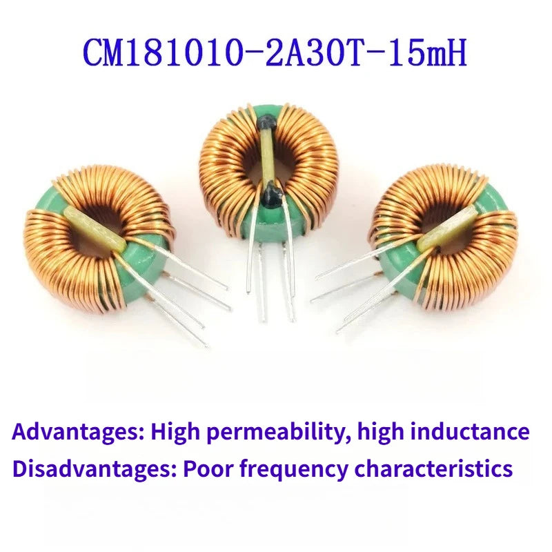 5PCS High Permeability Toroidal Common Mode Choke Inductor 3.3/4.7/6.8/10/15mH T18*10*10