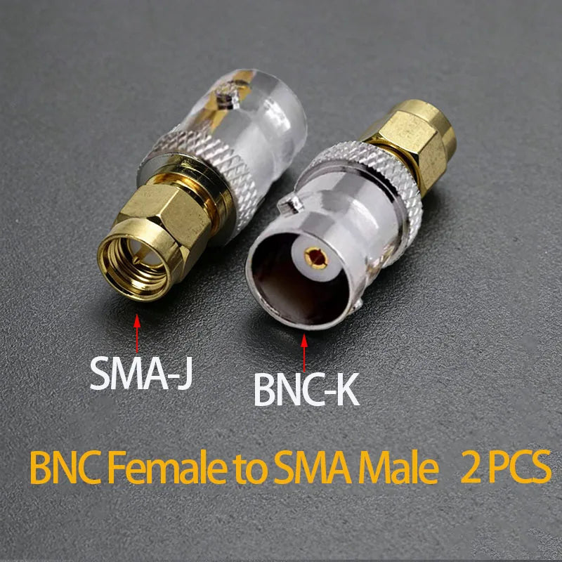 2PCS/1Set BNC to SMA Male/Female Connectors Adapter for Wireless LAN Devices Coaxial Cable WiFi or Handheld Radios