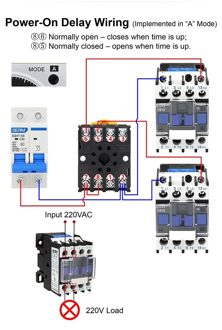 H3BA-N8H Industrial Timer Relay Solid State Time Delay Relay 1.2s‑300h AC 220V DC 24V Adjustable Analog Panel Mount Timer
