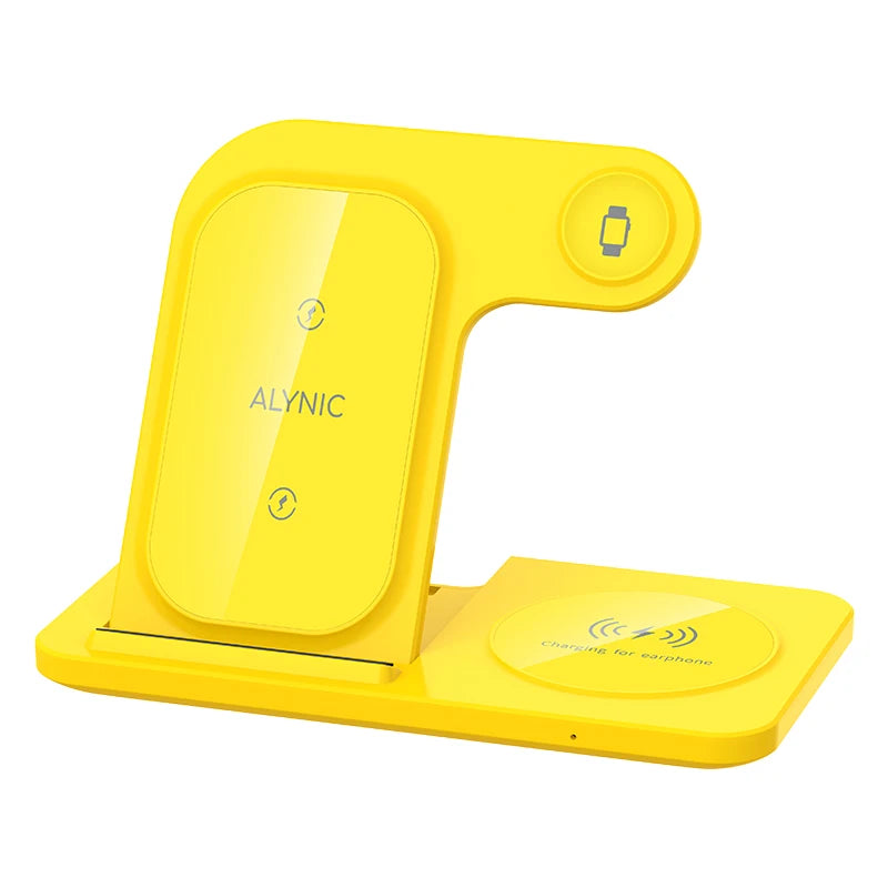 LED Fast Wireless Charger Stand 3 in 1 Foldable Charging Station For iPhone 17 16 15 14 13 12 Apple Watch 9 8 7 6 5 Airpods Pro