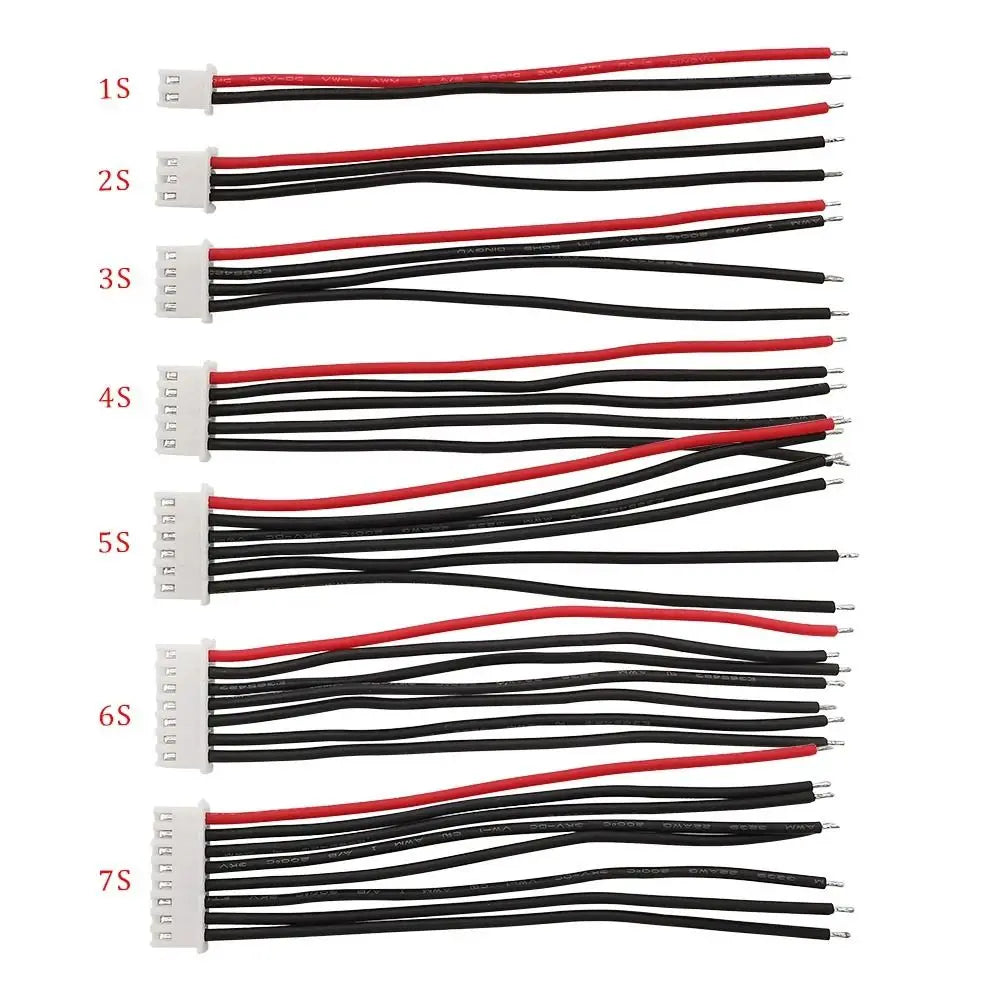 10CM RC Lipo Battery Balancer Charger Plug 1S 2S 3S 4S 5S 6S 7S 22AWG JST-XH Balancer Cable 2.54mm Pitch DIY Wire Connector