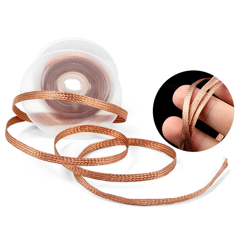 Copper Desoldering Mesh Solder Wick Low Residue No Clean Flux Tin Removal Wire For Electronics BGA PCB Soldering Repair Tools