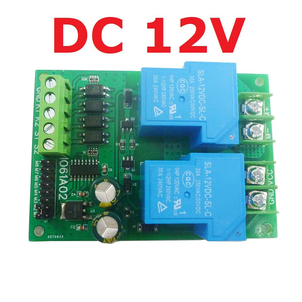 DC 12V 24V 30A Motor Controller Relay Board Forward Reverse Control Limit Start Stop Switch for Garage Door Crane Elevator
