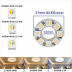 6812 RGBW WW CW LED Ring Individually Addressable RGBW Light Ring SMD 5050 RGBW Led Modules Light 8/16/24/35/45Leds LED Pixel 5V