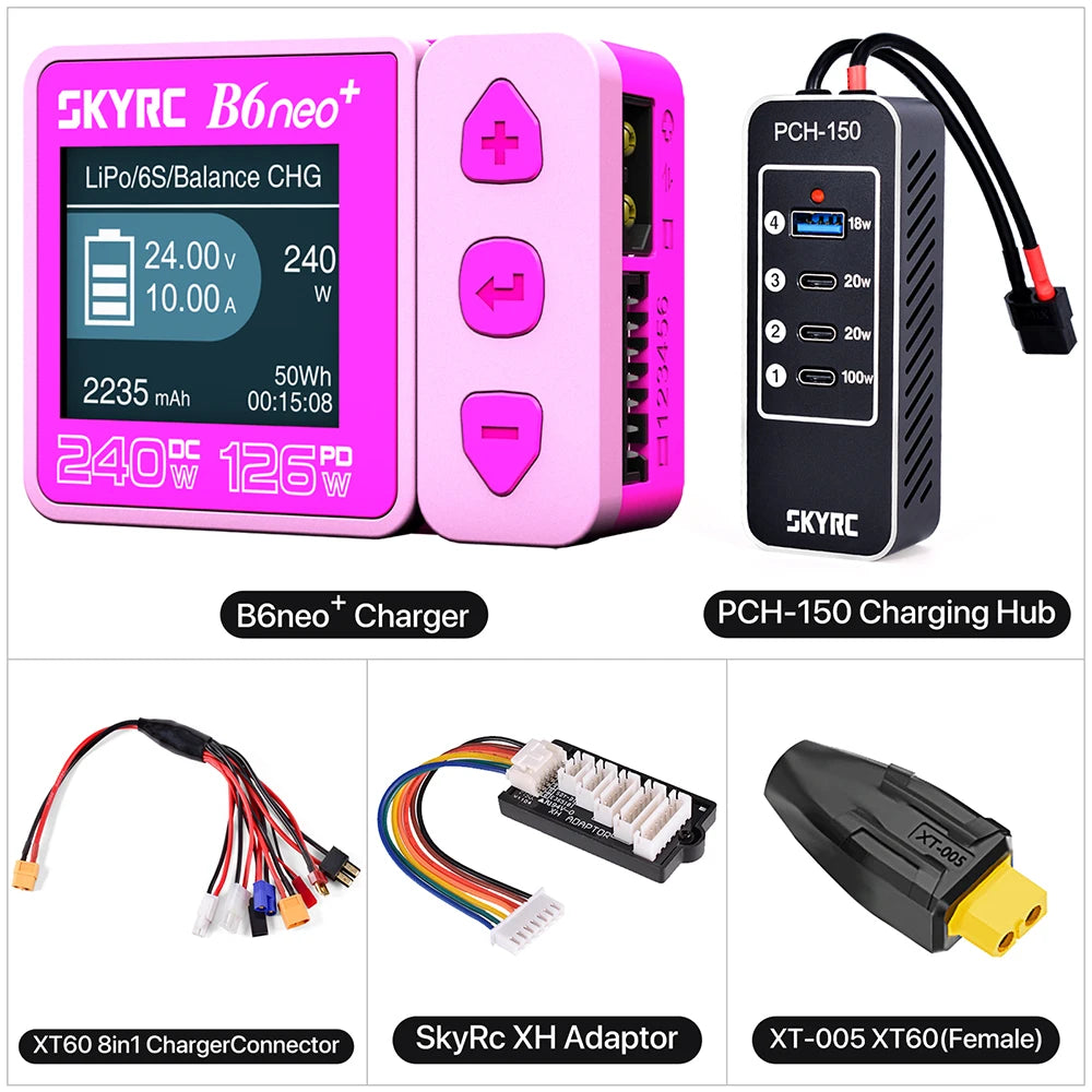 SKYRC B6neo / B6neo+ LiPo Battery Smart Balance Charger DC 200W PD 80W Input for RC Model Car Ship Boat Airplane