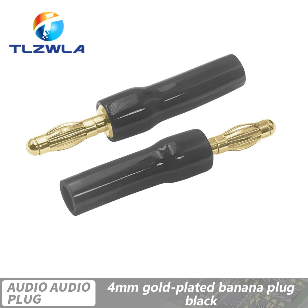 Musical Sound Banana Plugs Speaker Wire Connector Dual Screw Lock 24K Gold Plated Banana Connectors Jack for Speaker Wire