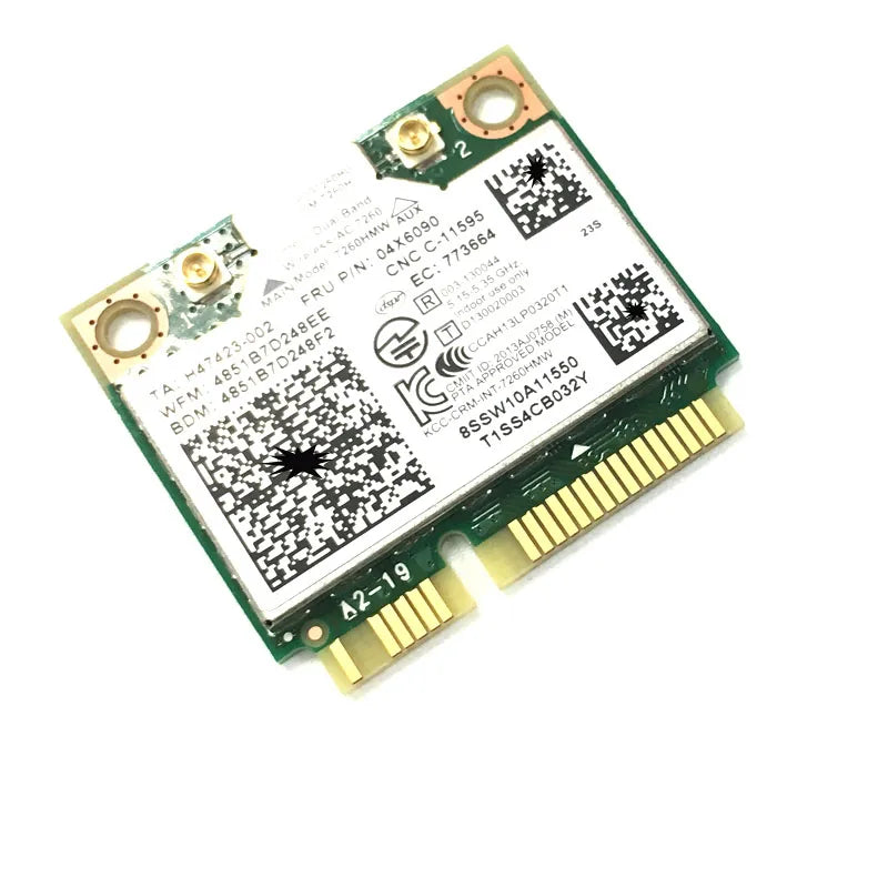 Dual Band Wireless-AC 7260 7260AC 7260HMW Network Card 4.0 Bluetooth Adapter Mini PCI-E 867Mbps for Lenovo 04X6090 04X6010