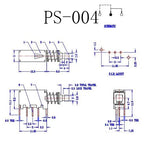 5PCS Spring Switch 22x5x8mm Reed Switch Latching Self-locking Plastic Push Button Switch 3Pin DIP PS-004