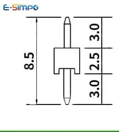 100pcs 2.54mm Male Pin Header L7.5/8.5mm 1x2/3/4/5/6P Straight Single Row Single Plastic 0.8U Gold PCB Connector