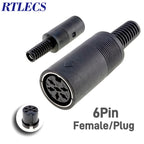2/5 PCS 3P 4P 5P 6P 7P 8P 13Pin Din Male/Female Plug Soecket Jack With Plastic Handle Keyboard Cable Connector Adaper PS2 DIY