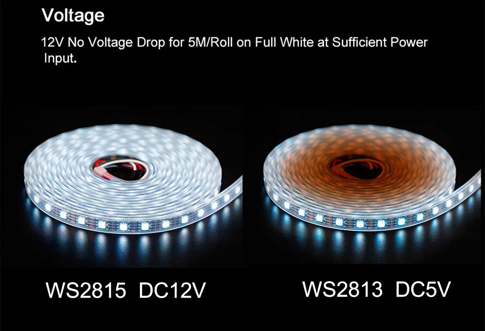 WS2815 DC12V WS2812B WS2813 LED Strip Light RGB Individually Addressable LED Lights Dual Signal 30 60 100 144 LEDs IP30 65 67