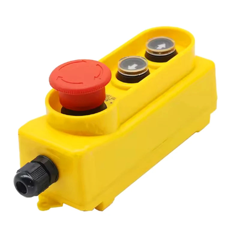Waterproof COP-21H Lifting Button Control Box with Safety Emergency Stop Push Button Switch for 2.2KW 250V Electric Hoist Crane