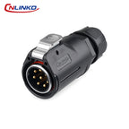 CNLINKO M28 8Pin Circular Aviation Connector Waterproof 15A 300V Solder Type Quick Snap Lock for Industrial Control Systems