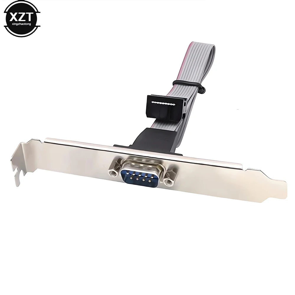 1pc Motherboard 9Pin Female to RS232 DB9 Pin Com Port Ribbon Serial Cable Connector Bracket with Cable