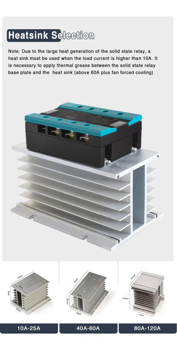 DA Three Phase Solid State Relay  25A 40A 100A DC TO AC 3 Phase SSR 3-32V DC Control 24-480V