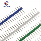 10PCS 40 Pin 1x40 Single Row Male 2.54 Breakable Pin Header Connector Strip For Arduino White/Black/Red/Blue/Green/Yellow