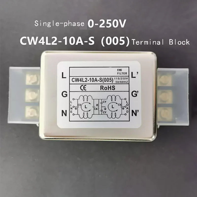 New 220V AC Anti-interference Power Supply EMI Filter CW4L2 CW4L2-20A-S CW4L2-6A-S CW4L2-10A-S CNC Purifier for Enhanced Perform