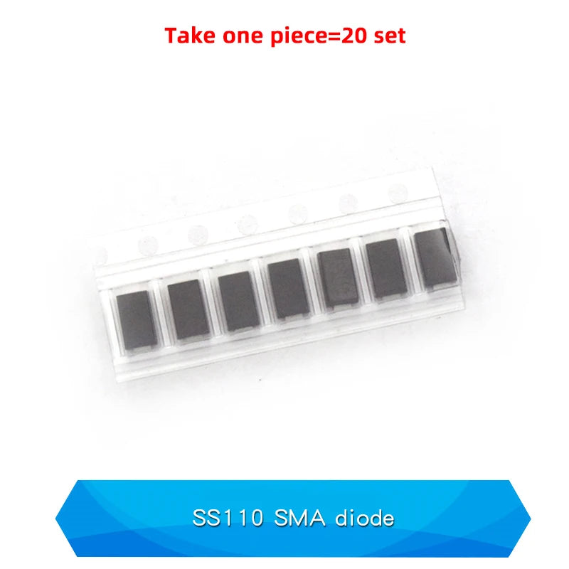 20PCS M1 M2 M4 M7 S4 SMA 1A 1N4001 4002 4004 4007 SS12 SS310 RS1M RS2M ES1D ES1J US1M SMD Schottky Rectifier Diode DO-214AC