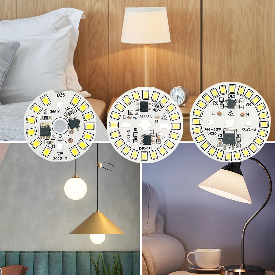 PwwQmm 10pcs/lot LED Chip 15W 12W 9W 7W 5W 3W No Need Driver AC 220V-240V SMD 2835 Cold Warm White Round Lamp Beads for Bulb
