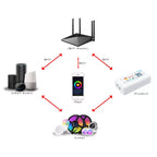 DC5-24V Tuya Wifi Wireless LED Controller Support iOs Android APP Alexa Google Voice Control for DIM CCT RGB RGBW RGBCCT Strip