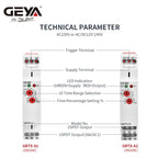 GEYA GRT8-A Electronic 16A SPDT ON Delay Timer Relay Time Relay 12V 24V 220V DIN Rail Type AC230V OR AC/DC12-240V