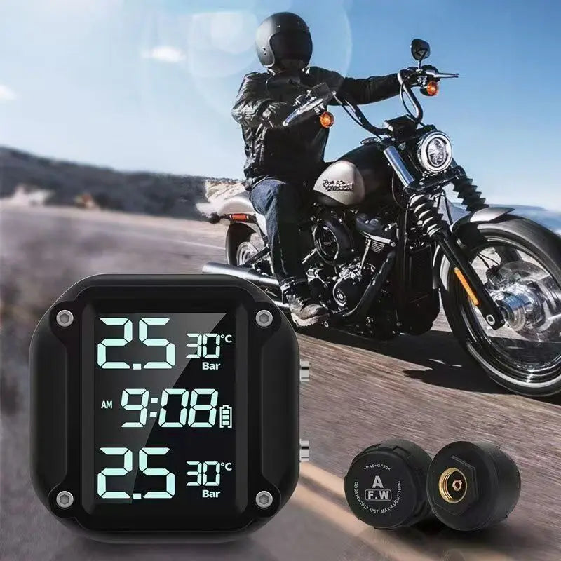 M5 Motorcycle 2 Wheel Tyre External Sensor Tire Pressure Sensors Moto TMPS with Colorful Screen Tire Pressure Monitoring System