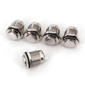 5Pcs Metal 16mm 2Pin ON-OFF Latching High Round Push Push Button Switch Normally Open