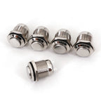 5Pcs Metal 16mm 2Pin ON-OFF Latching High Round Push Push Button Switch Normally Open