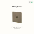 Avoir Bronze Brushed Toggle Switch 1-4 Gang 2 Way Metal Lever Wall Light Switches Standard Plug Adapter Electric Socket With Usb