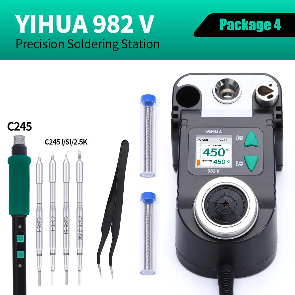 YIHUA 982-V Precision Solder Station with Fast Heating Micro Fine Tip C210 Soldering Iron Remote Control Handle