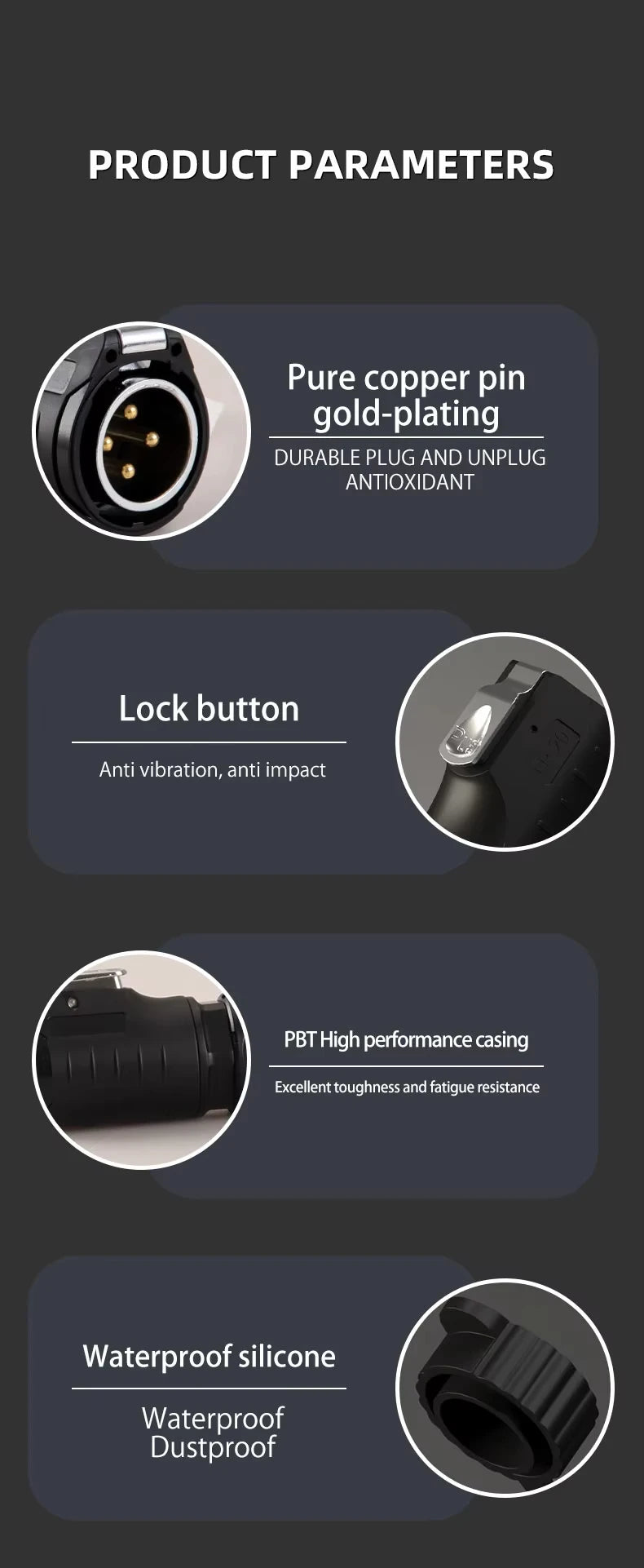 ZHQCN LP20 Waterproof IP68 Fireproof Convenient And Quick 2/3/4/5Pin Plug And Socket Aviation Connector Square Panel Mount